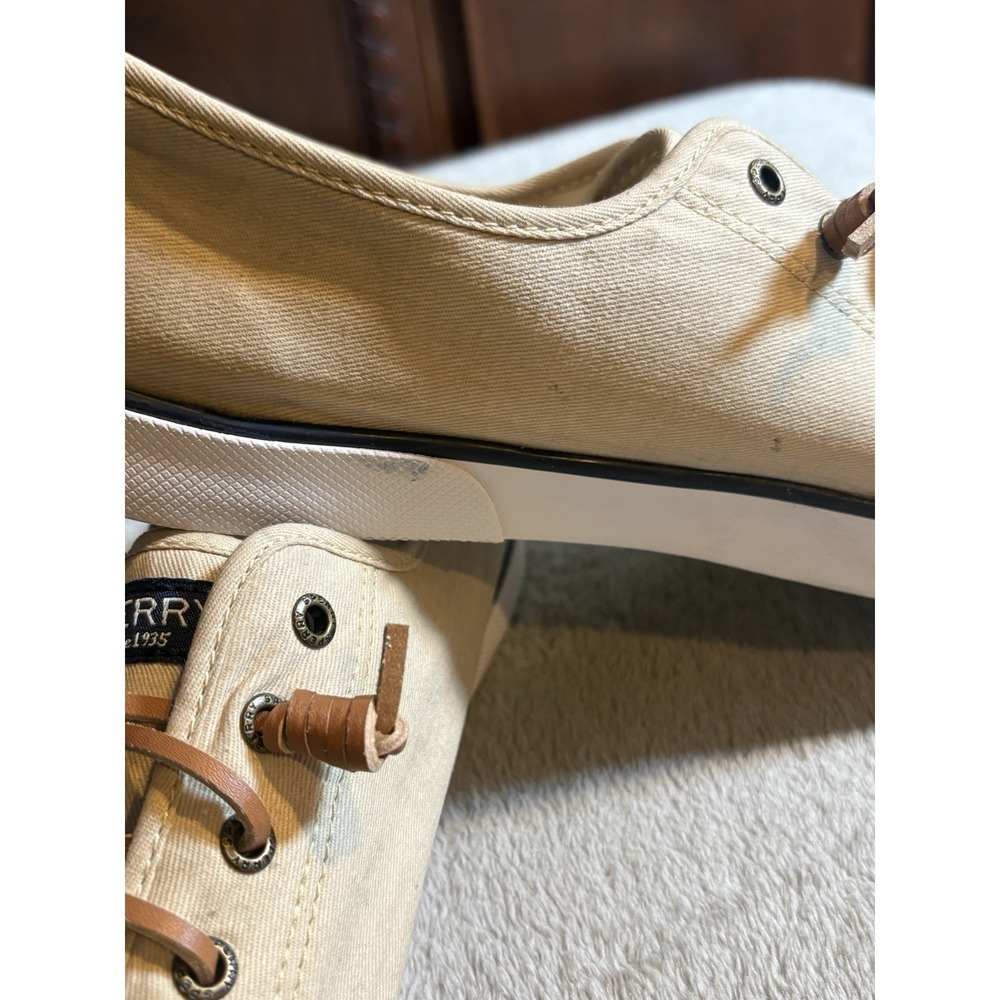 Sperry Crest Vibe Women Oatmeal Beige Canvas Slip On Sneakers STS81137 - Picture 6 of 11
